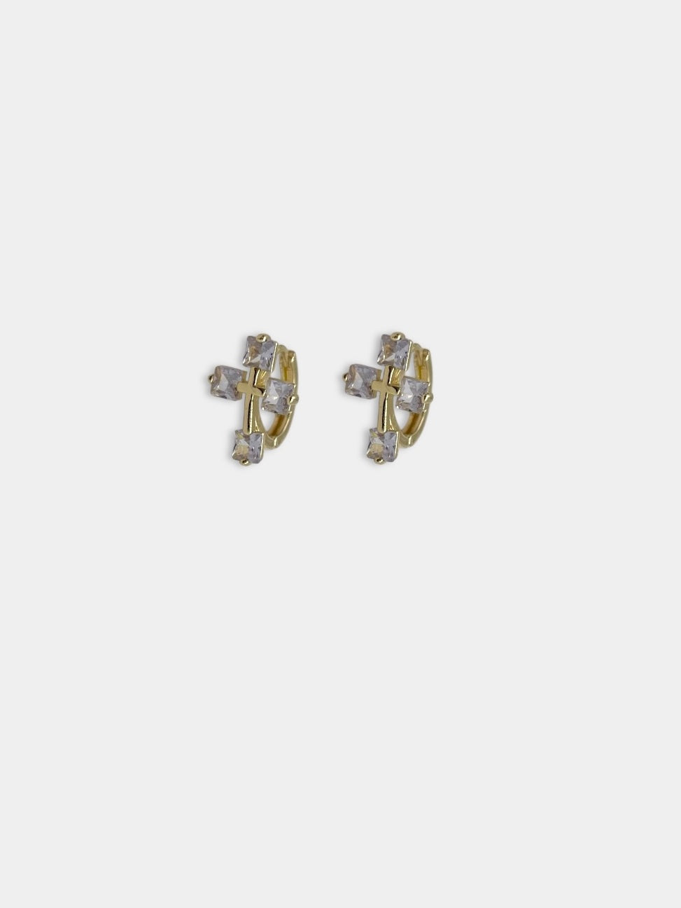 Aretes Cruz cristal