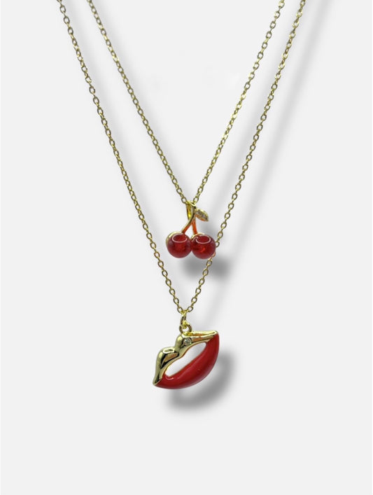 Set 2 collares cherry.