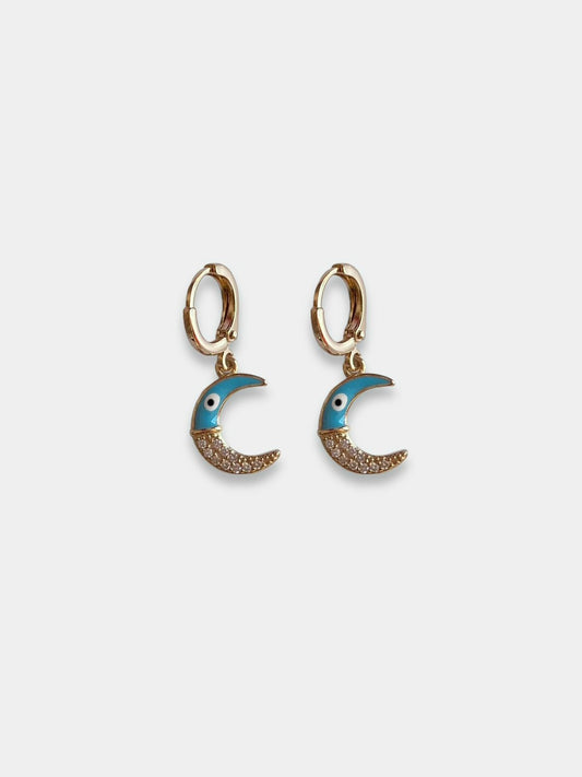 Aretes dorados luna