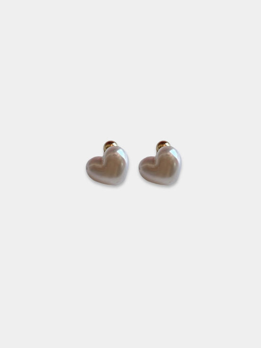 Aretes perla corazón