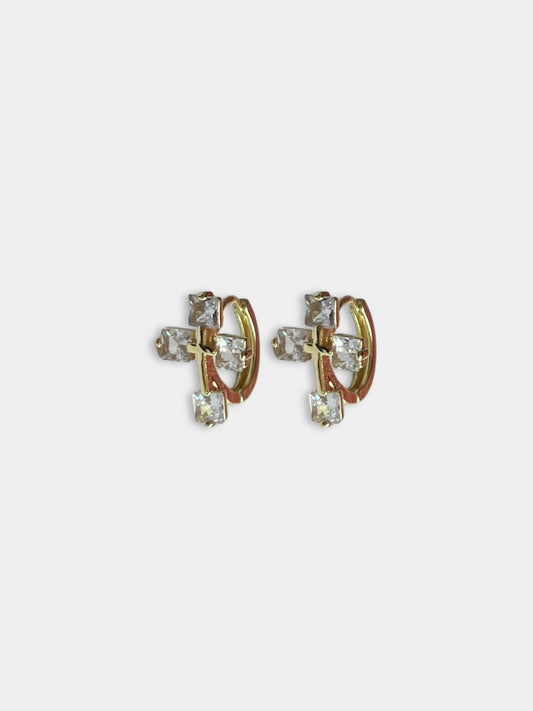 Aretes Cruz cristal